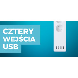 Listwa zasilająca Smart Przedłużacz WIFI SMART 4x USB Tuya aplikacja mobilna WOOX R4027 – zdjęcie 2