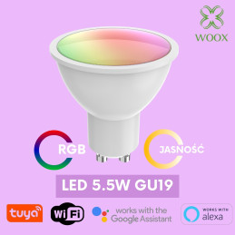 Inteligentna Żarówka LED GU19 WIFI TUYA RGB kolorowa sterowana w aplikacji WOOX – zdjęcie 2