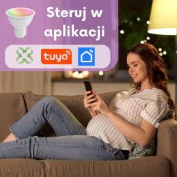 Inteligentna Żarówka LED GU19 WIFI TUYA RGB kolorowa sterowana w aplikacji WOOX – zdjęcie 4