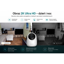 Kamera wewnętrzna obrotowa WIFI 5GHz darmowa chmura Optyka Premium MEARI S1Plus – zdjęcie 3