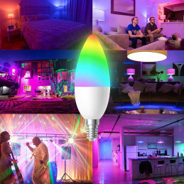 Żarówka E14 LED kolorowa RGBW WiFi Kontrola w aplikacji Smart 5W Tuya WOOX – zdjęcie 15