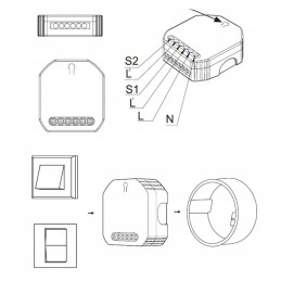 Podwójny smart przełącznik WiFi Tuya sterownik dopuszkowy WOOX R7279 – zdjęcie 10