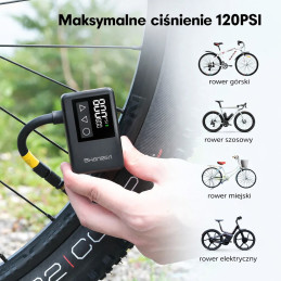 Pompka rowerowa elektryczna, latarka LED, wydajna i niezawodna Shanren BL01 – zdjęcie 7