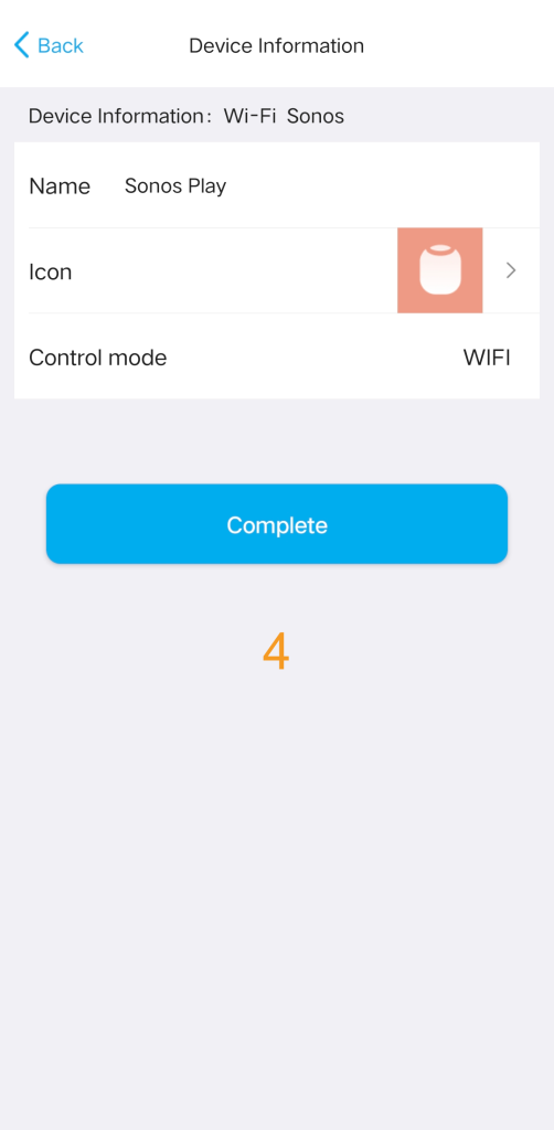 Aplikacja SofaBaton: dodane urządzenie Wi-Fi