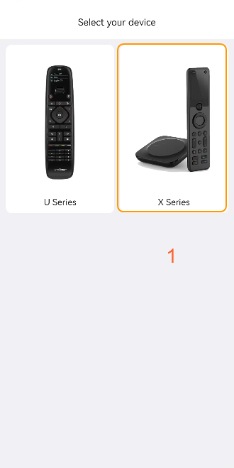Wybór modelu X1 w aplikacji