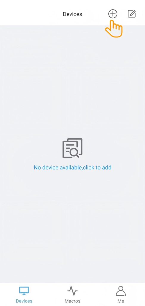 Strona Devices w aplikacji Sofabaton