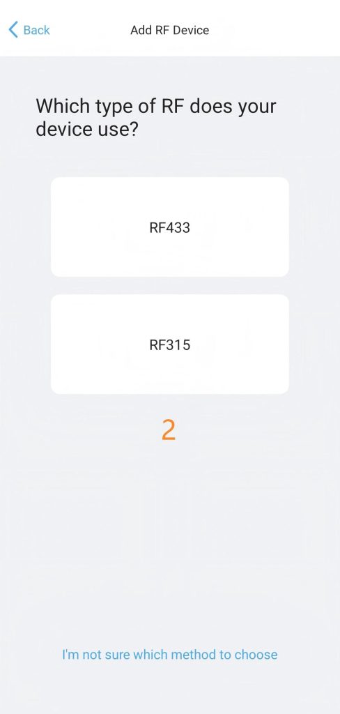 Dodawanie urządzenia RF – krok 2