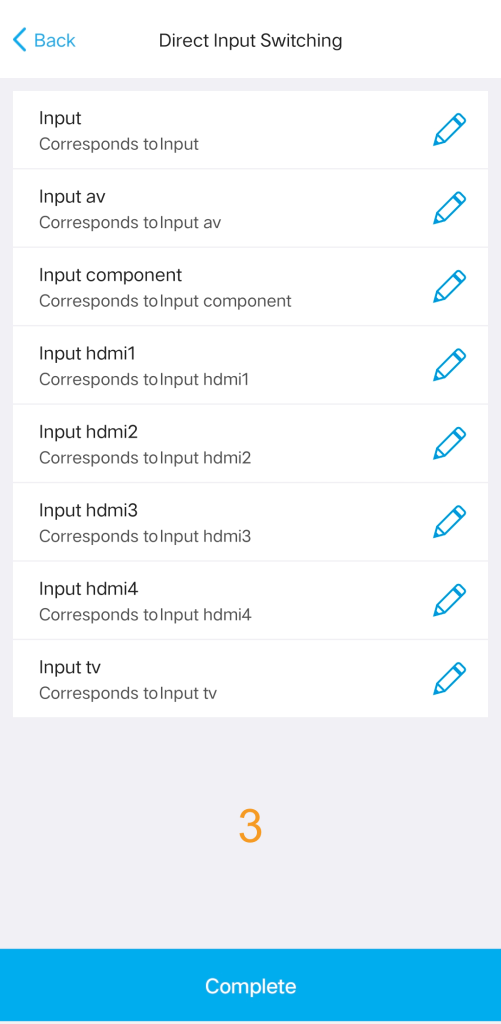 Aplikacja SofaBaton: przypisanie poleceń do wejść HDMI