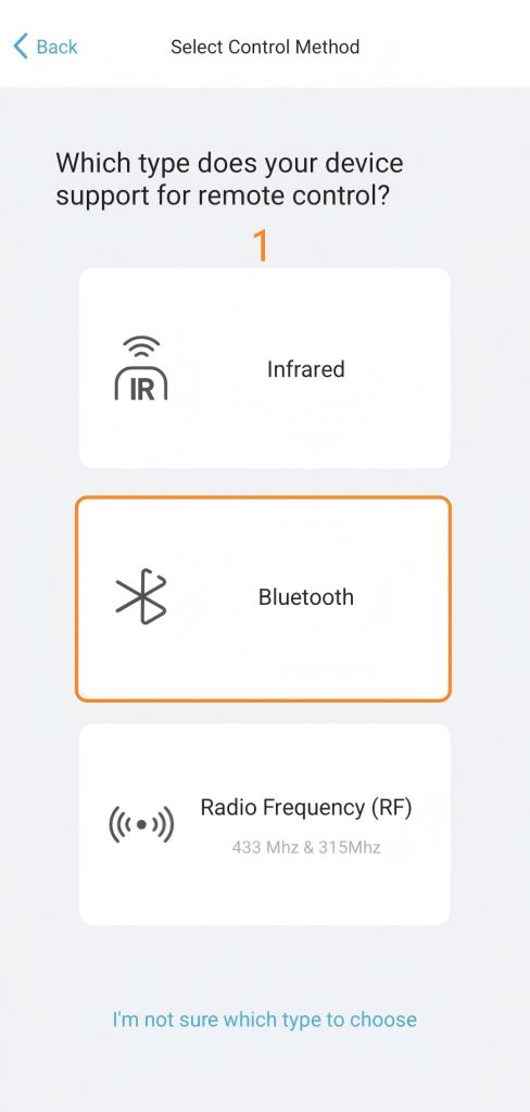 Wybór urządzenia Bluetooth w aplikacji