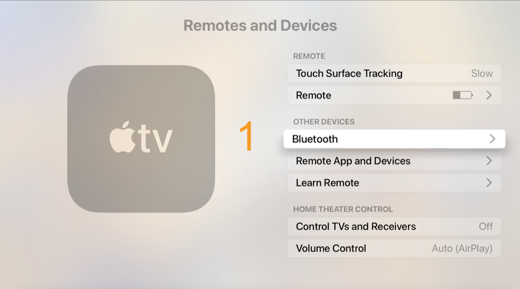 Ustawienia Bluetooth na Apple TV